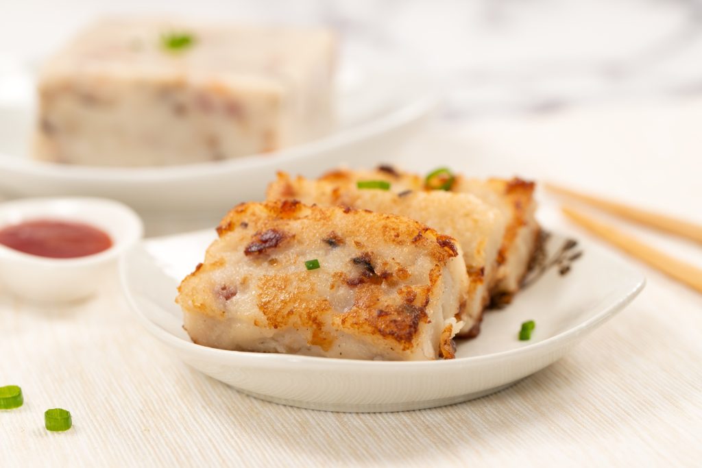 Pan fried Chinese radish cake