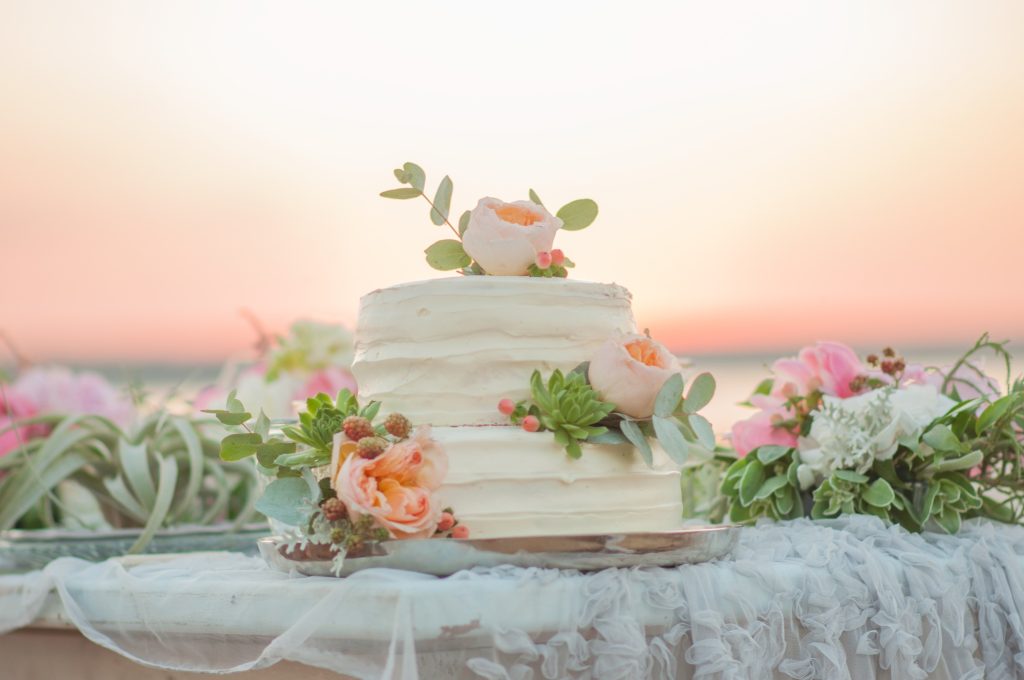 Floral Decorated Wedding Cake